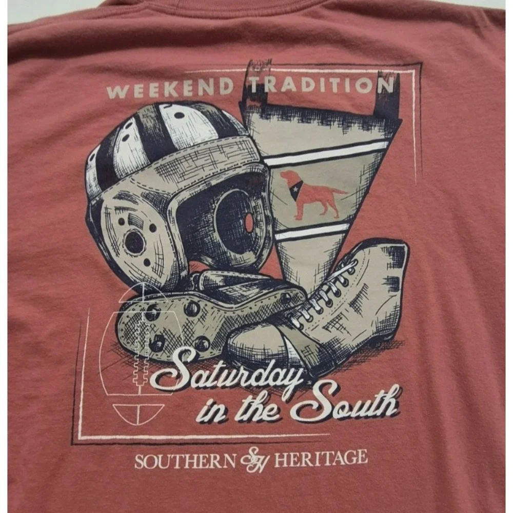 Southern Heritage men's‎ pink long sleeve football weekend traditions t-shirt XL